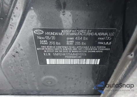 2021 Hyundai Sonata Limited z USA, uszkodzony, nr VIN 5NPEH4J25MH091376